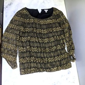 Rebecca Malone Black & Gold Elegant Top
